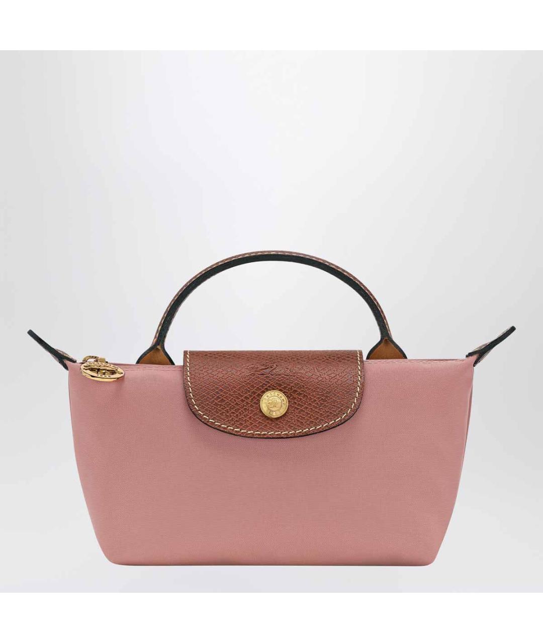 LONGCHAMP Розовая синтетическая сумка с короткими ручками, фото 3