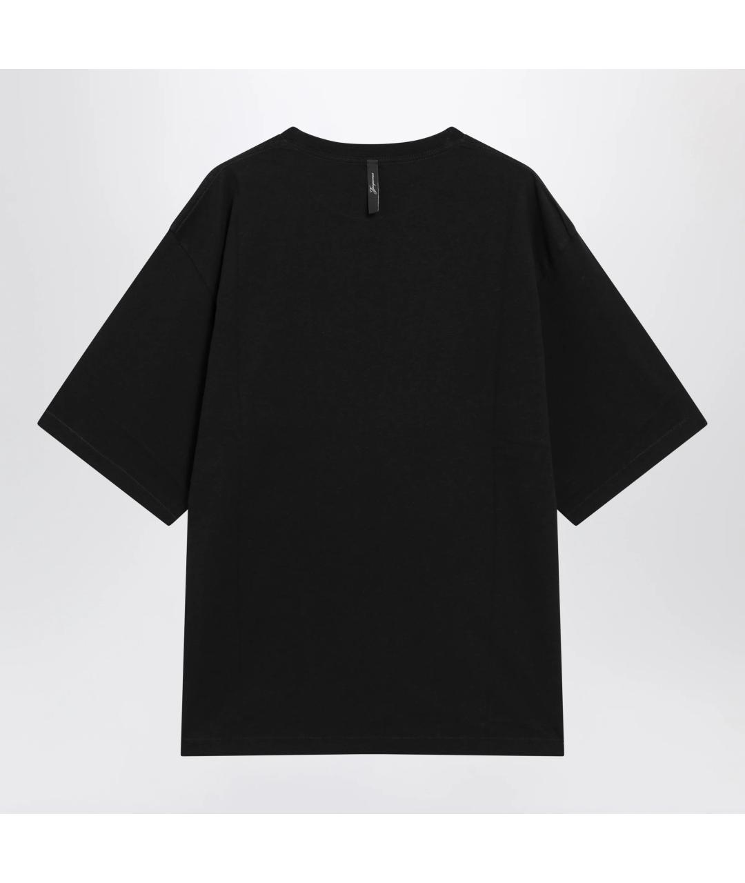 JACQUEMUS Черная хлопковая футболка, фото 2