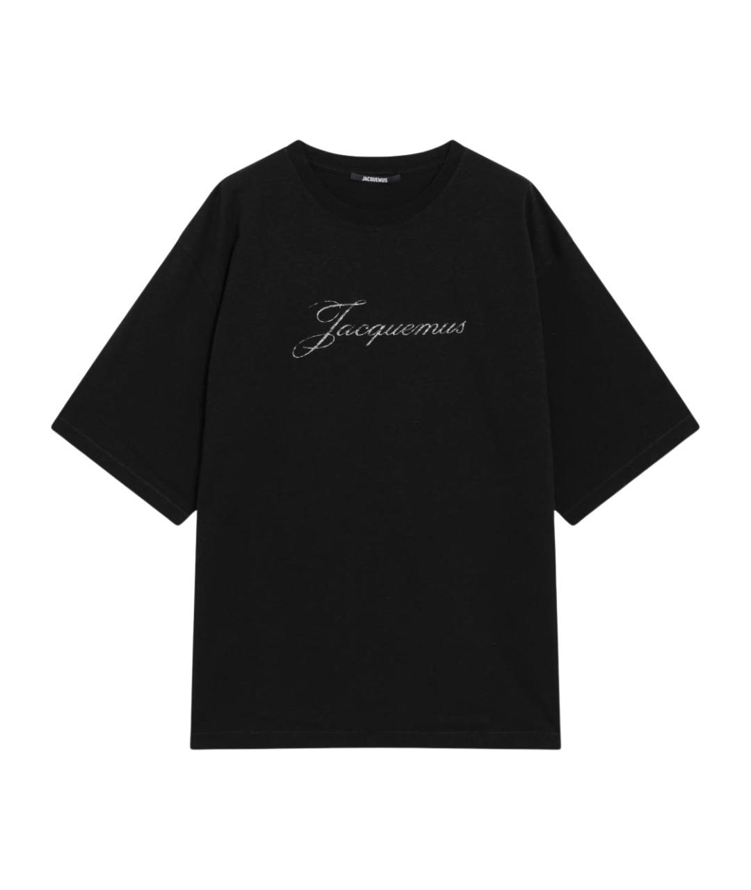 JACQUEMUS Черная хлопковая футболка, фото 1