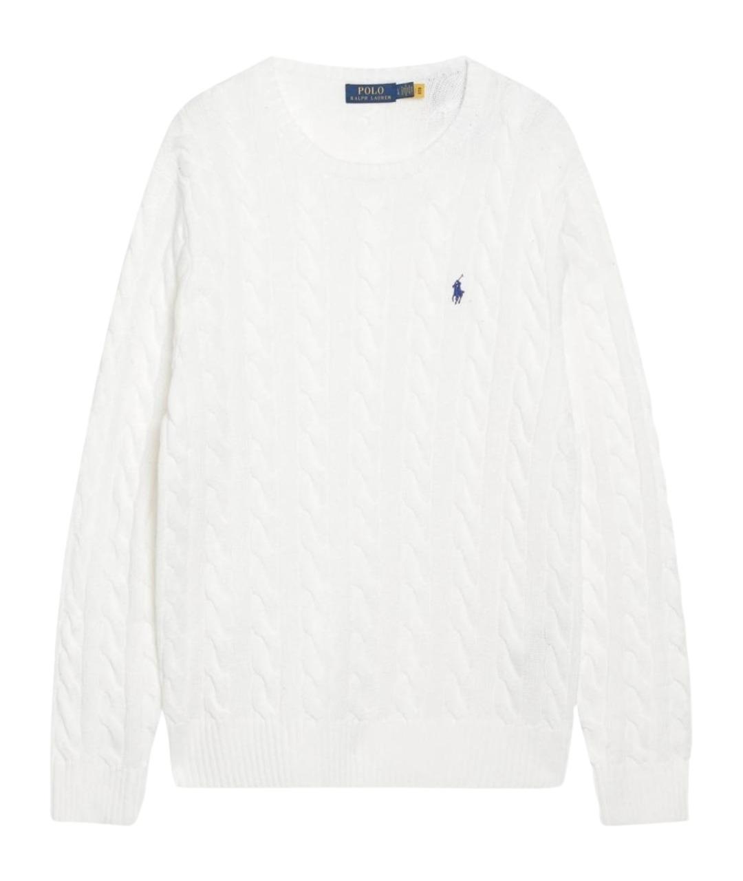 POLO RALPH LAUREN Белый хлопковый джемпер / свитер, фото 1