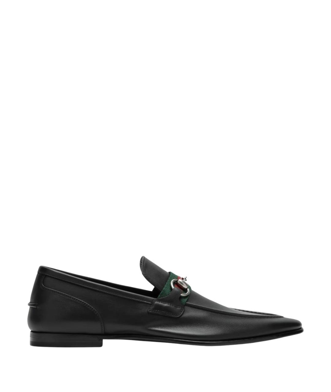 GUCCI Черные кожаные лоферы, фото 1