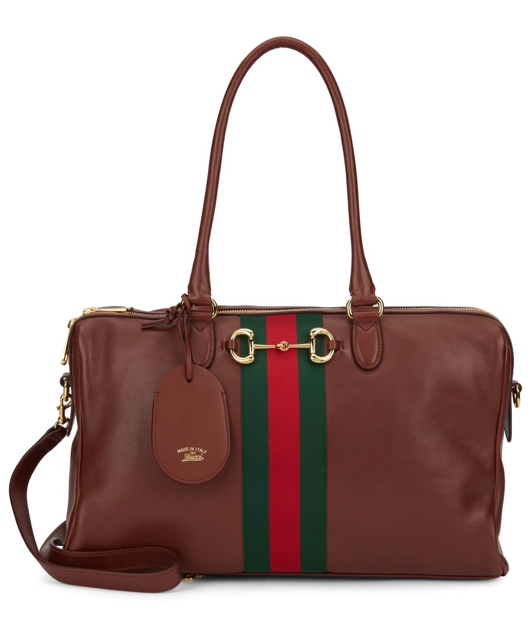 GUCCI Коричневая кожаная сумка тоут, фото 2