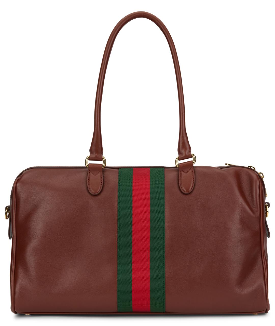 GUCCI Коричневая кожаная сумка тоут, фото 4