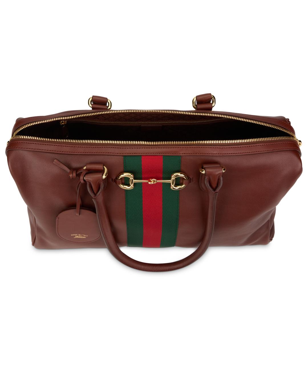 GUCCI Коричневая кожаная сумка тоут, фото 5