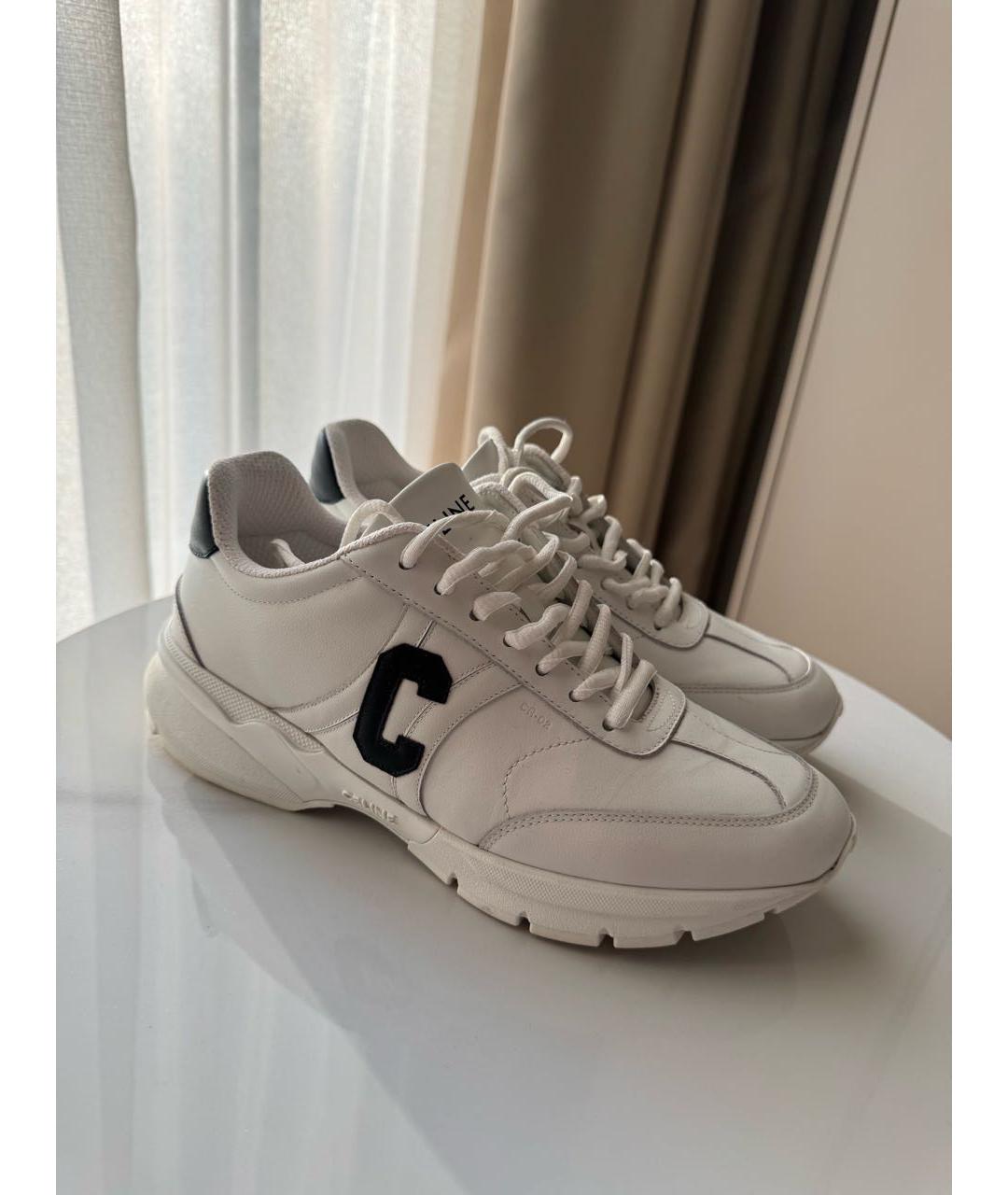 CELINE Белые кожаные кроссовки, фото 8
