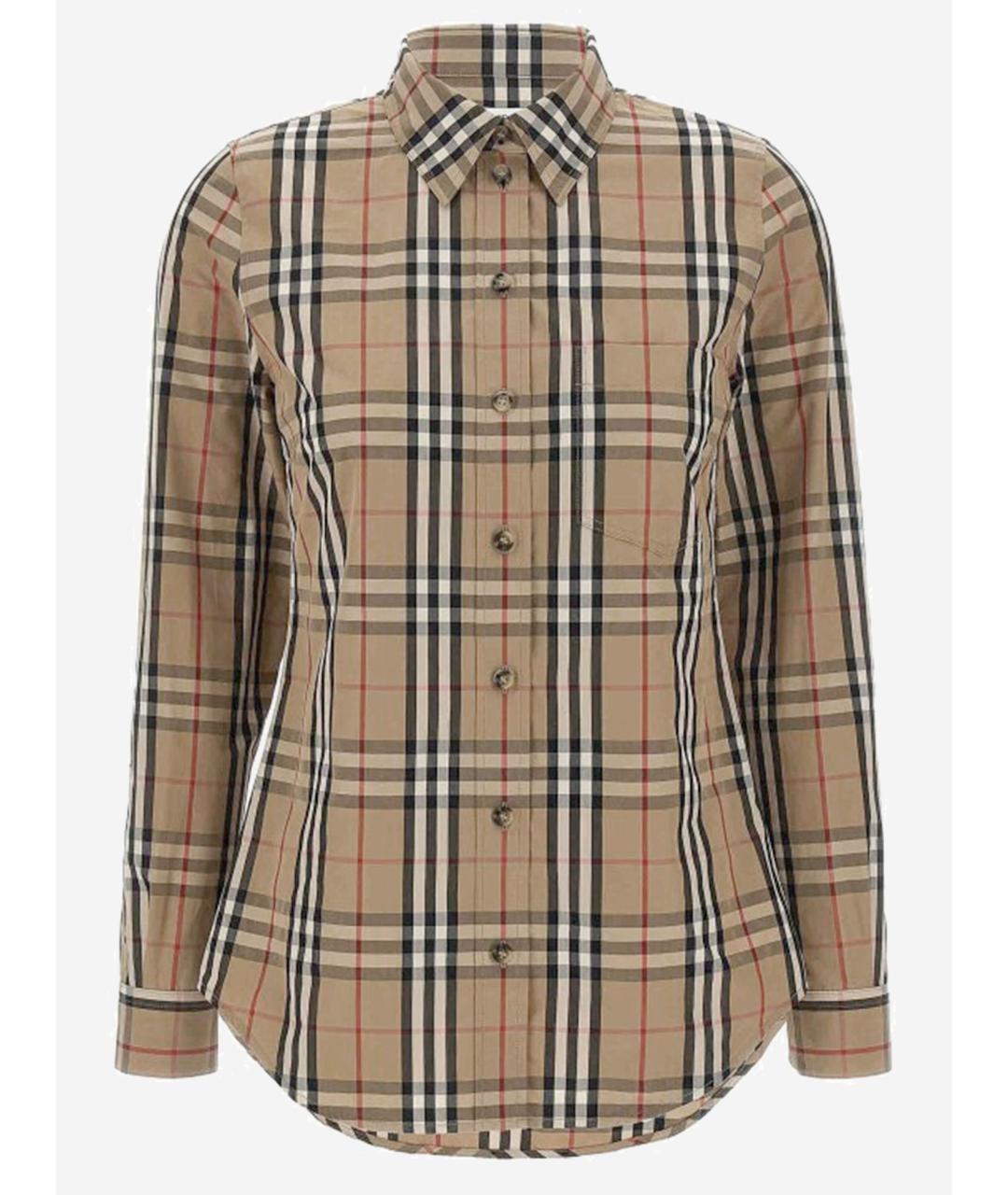 BURBERRY Бежевая хлопковая рубашка, фото 1