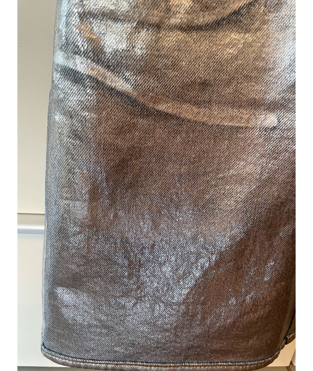 SANDRO Серебряная деним юбка мини, фото 4