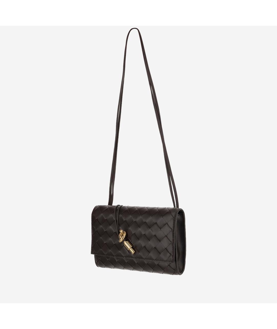 BOTTEGA VENETA Коричневая кожаная сумка через плечо, фото 2
