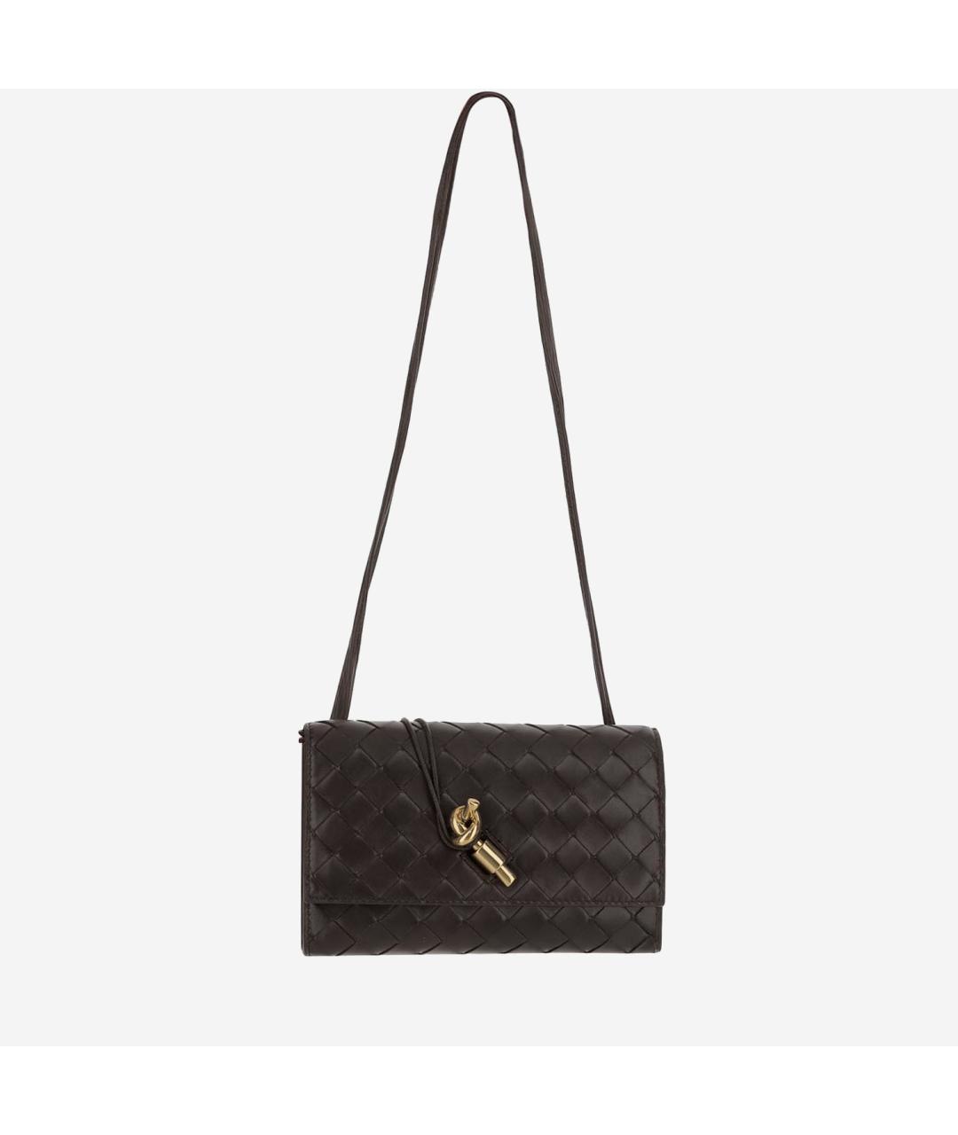 BOTTEGA VENETA Коричневая кожаная сумка через плечо, фото 5