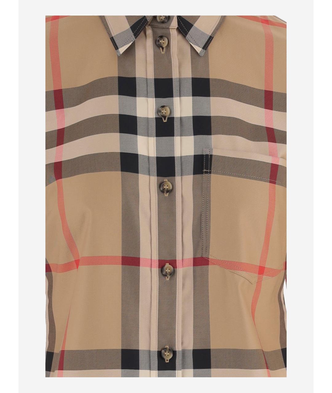 BURBERRY Бежевая хлопковая рубашка, фото 3