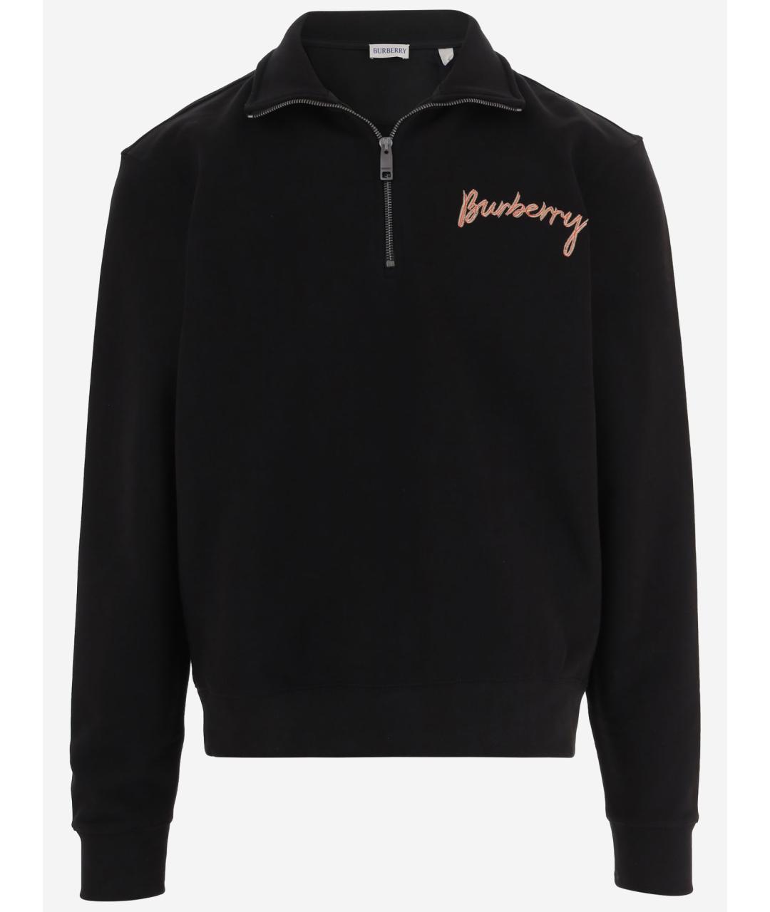 BURBERRY Черный хлопковый джемпер / свитер, фото 1