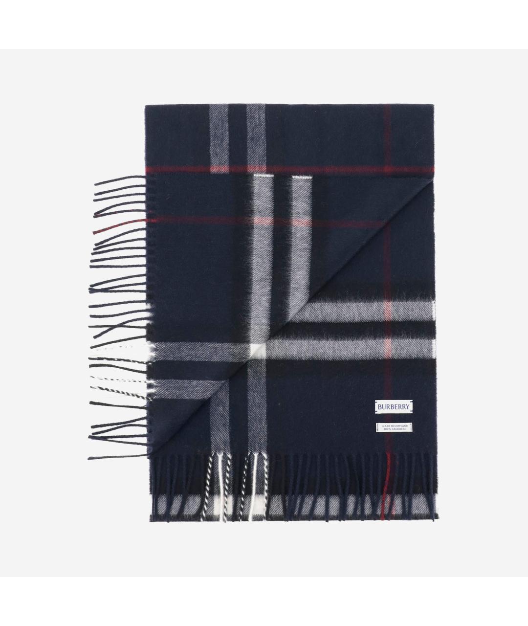 BURBERRY Синий кашемировый шарф, фото 3
