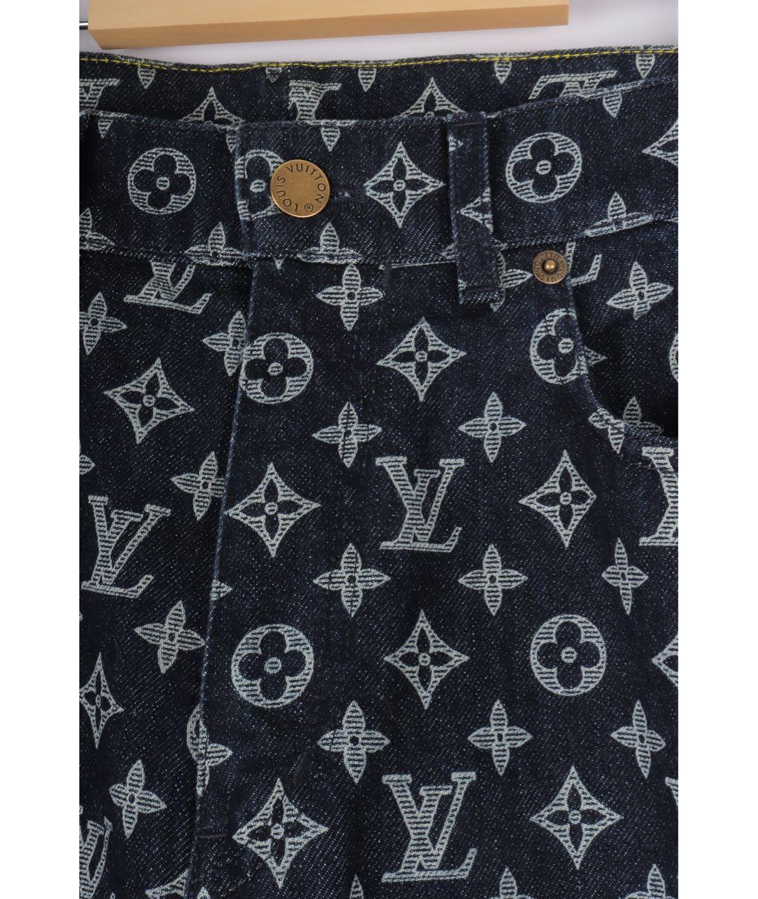 LOUIS VUITTON Темно-синие хлопковые прямые джинсы, фото 4