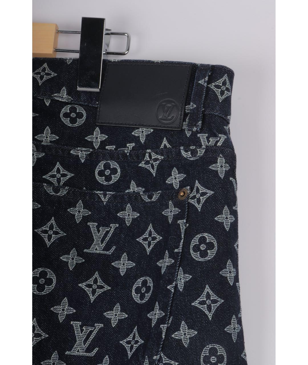 LOUIS VUITTON Темно-синие хлопковые прямые джинсы, фото 5