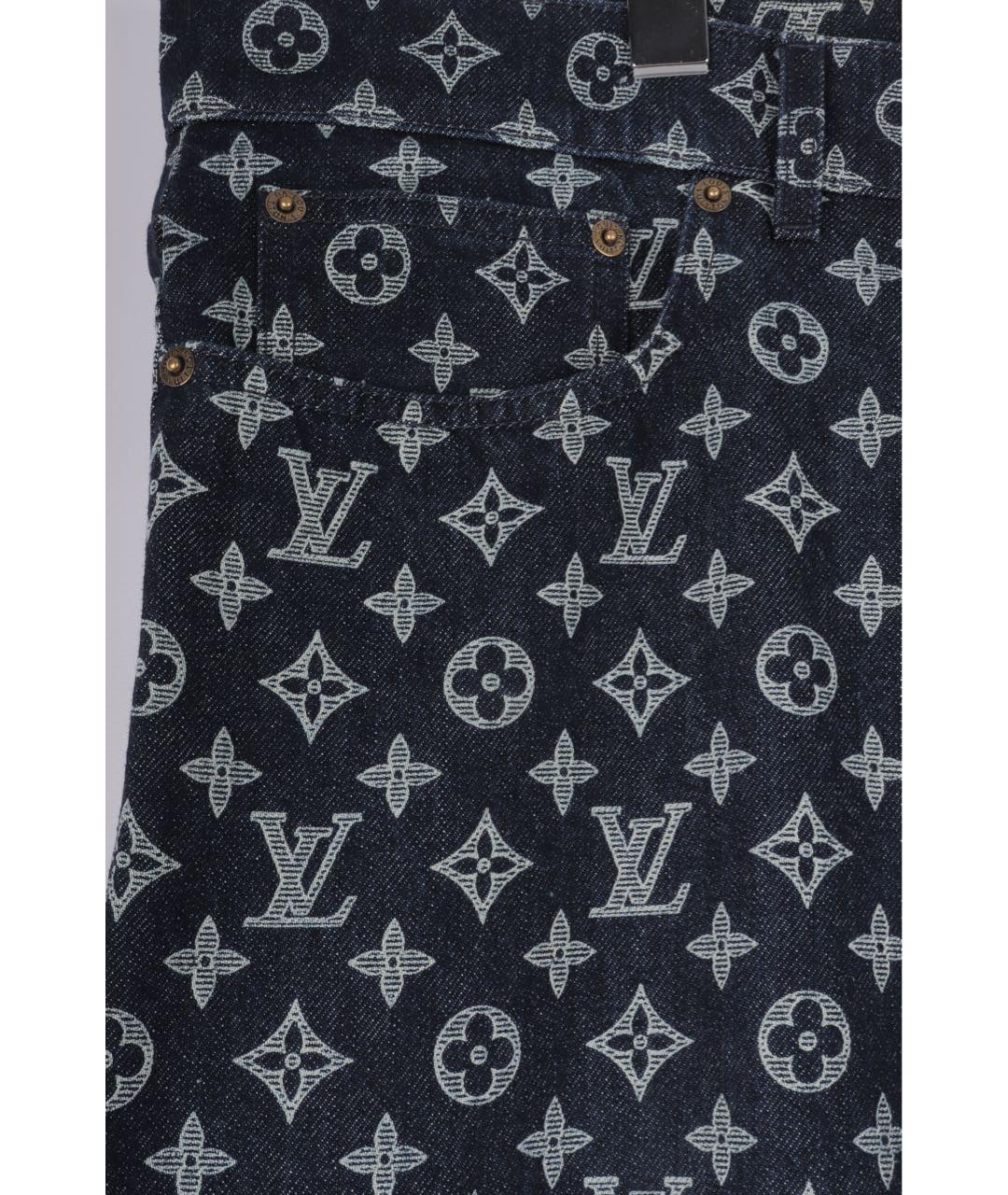 LOUIS VUITTON Темно-синие хлопковые прямые джинсы, фото 3
