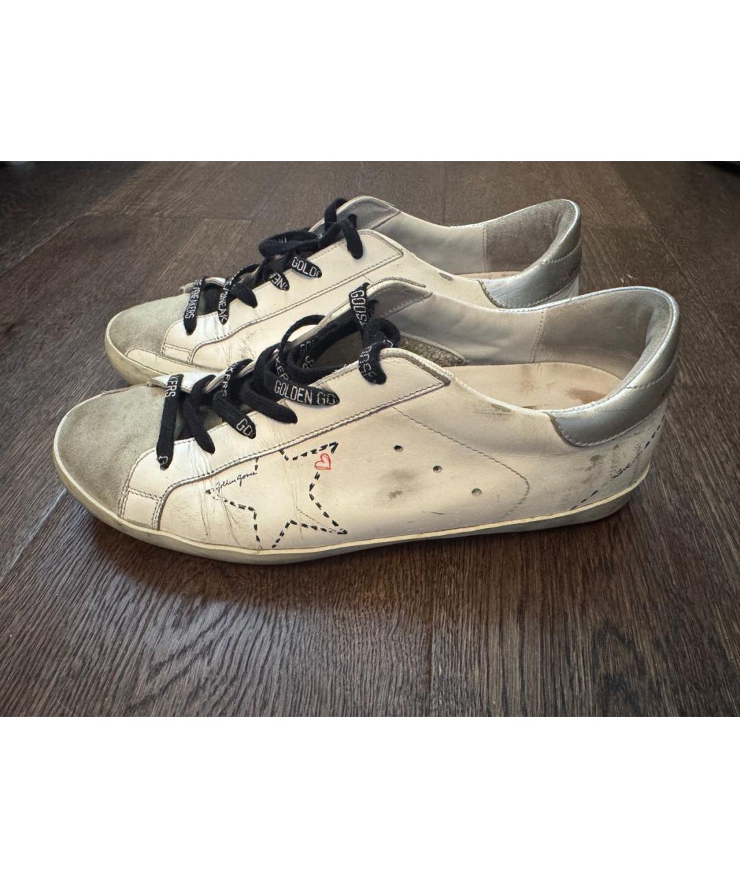 GOLDEN GOOSE Белые кожаные кеды, фото 3