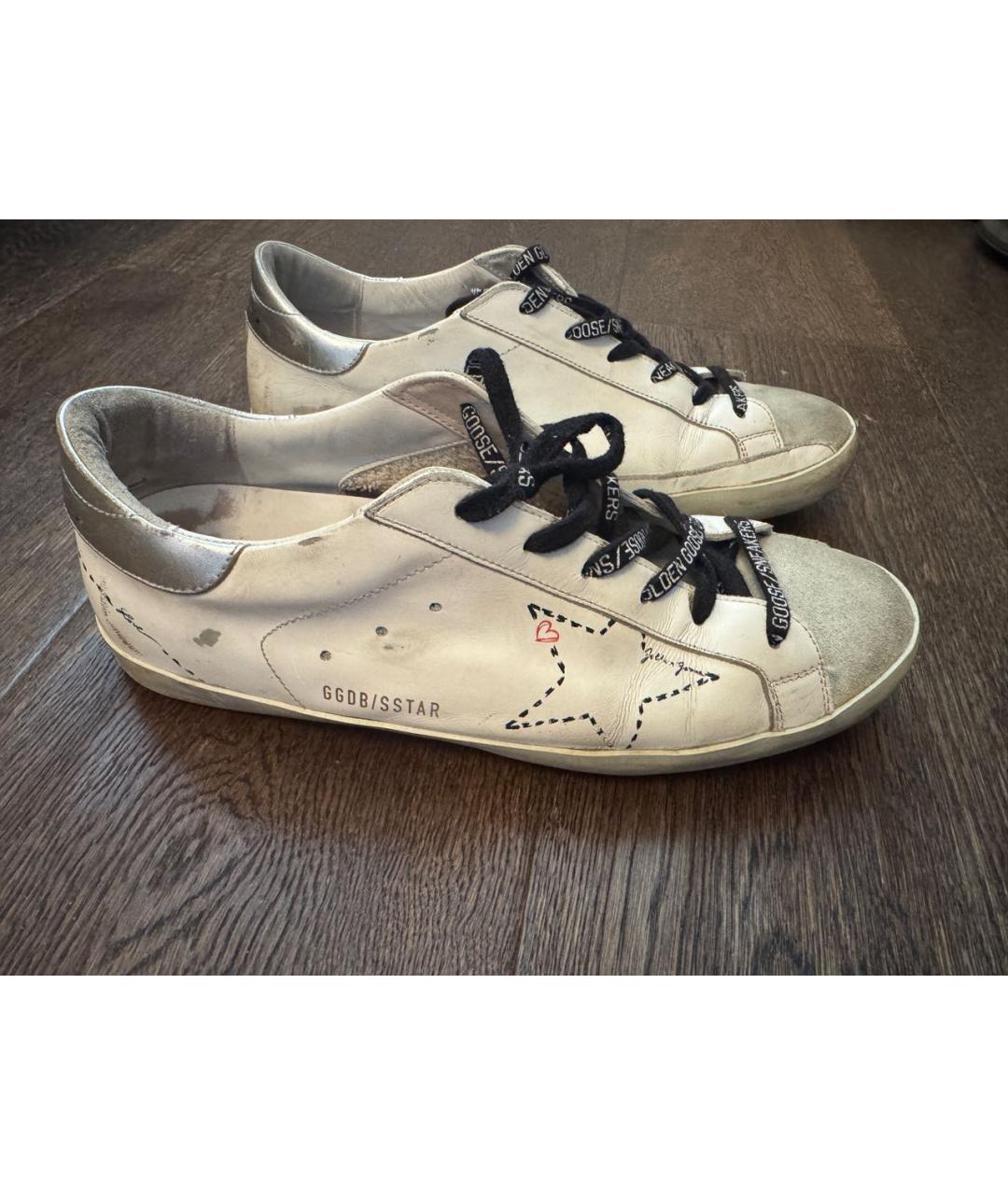 GOLDEN GOOSE Белые кожаные кеды, фото 4