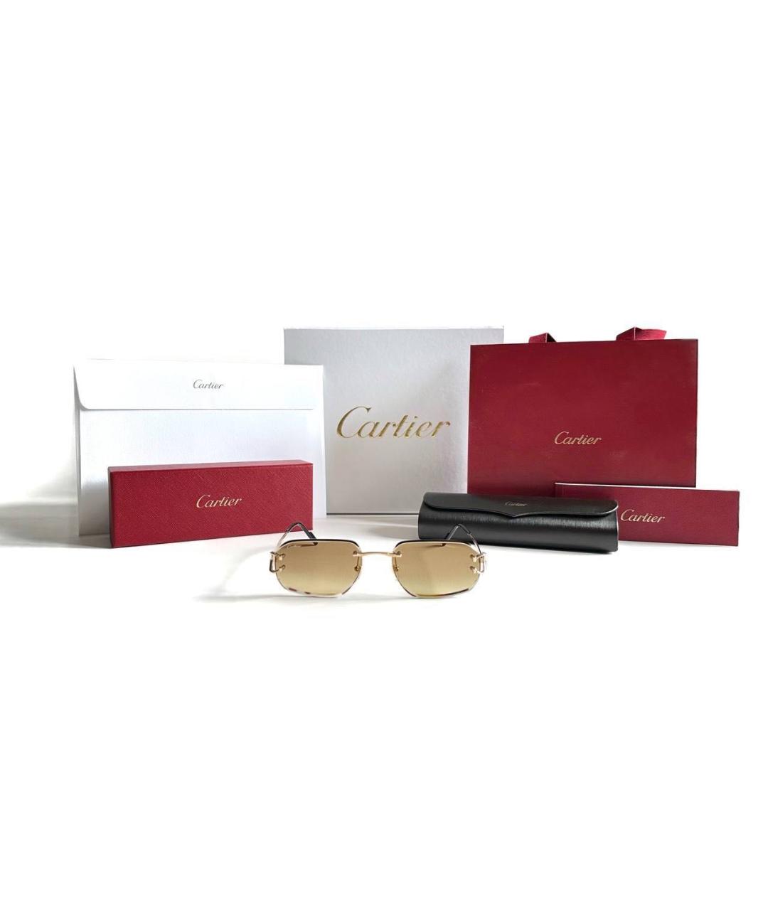 CARTIER Золотые солнцезащитные очки, фото 2