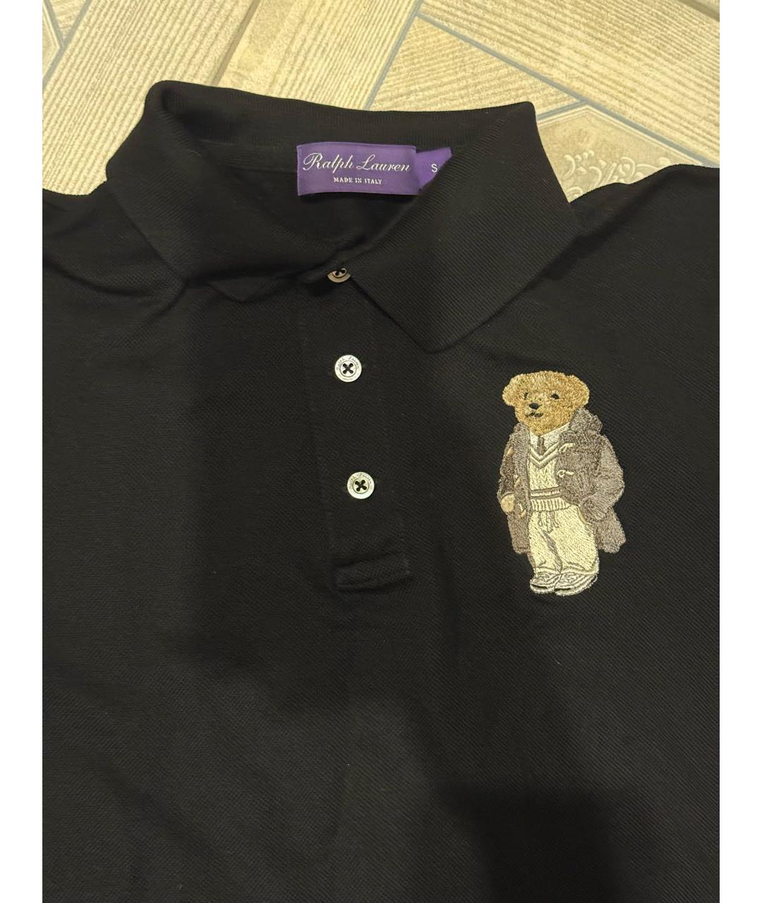 RALPH LAUREN PURPLE LABEL Черное поло с коротким рукавом, фото 3