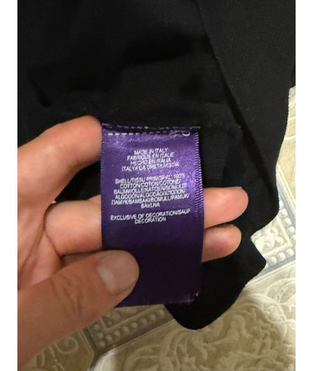 RALPH LAUREN PURPLE LABEL Черное поло с коротким рукавом, фото 6