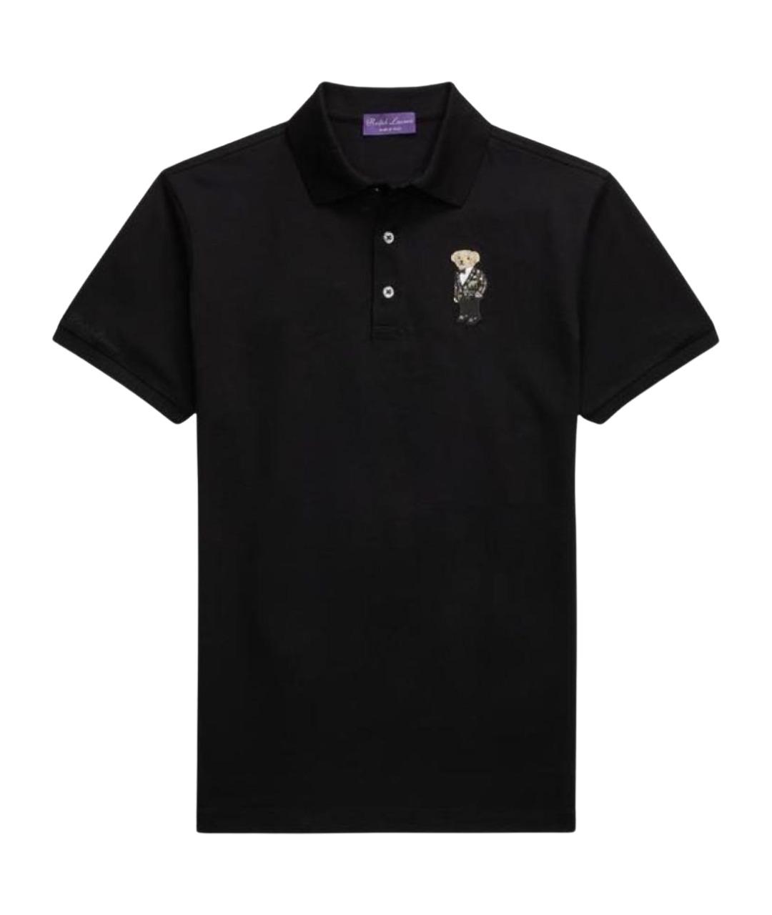 RALPH LAUREN PURPLE LABEL Черное поло с коротким рукавом, фото 1