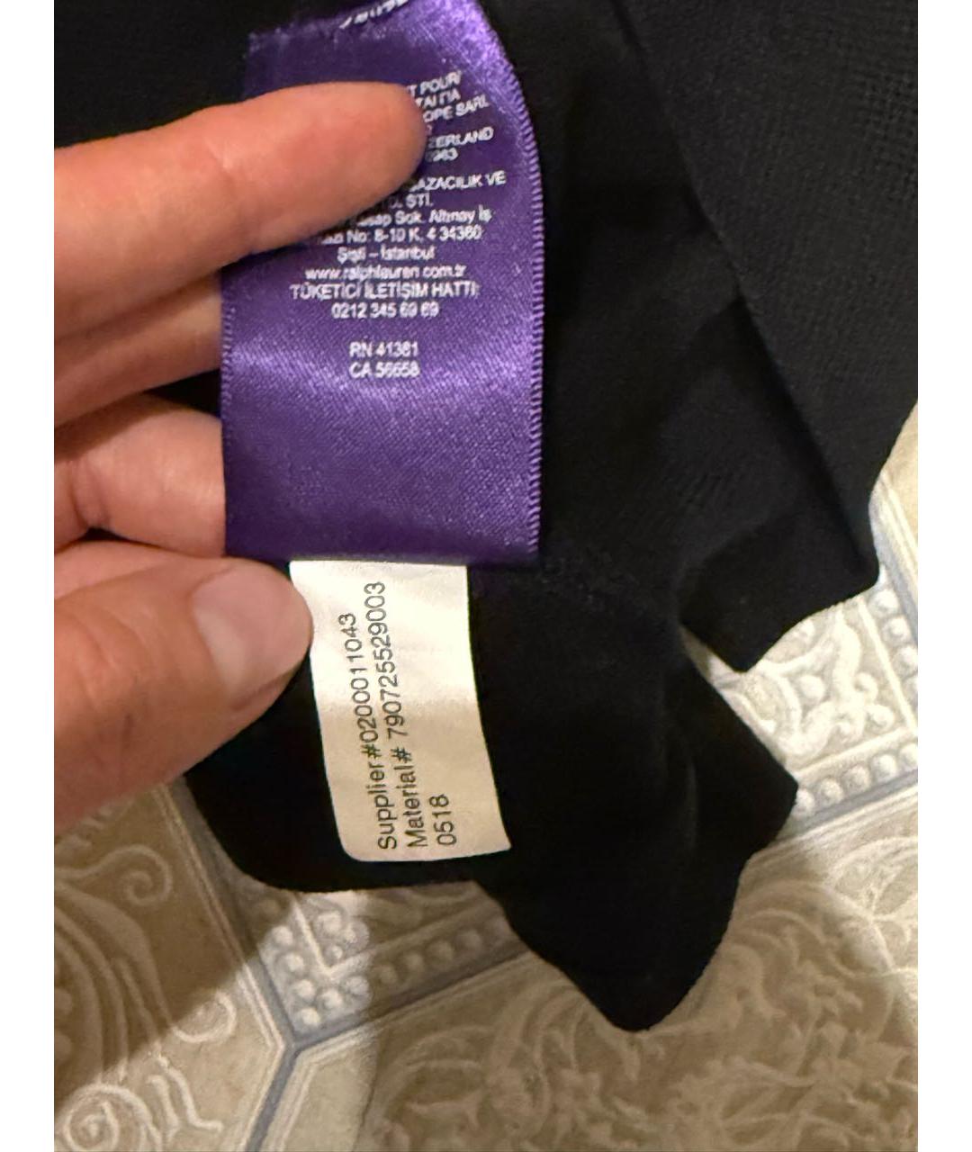 RALPH LAUREN PURPLE LABEL Черное поло с коротким рукавом, фото 5