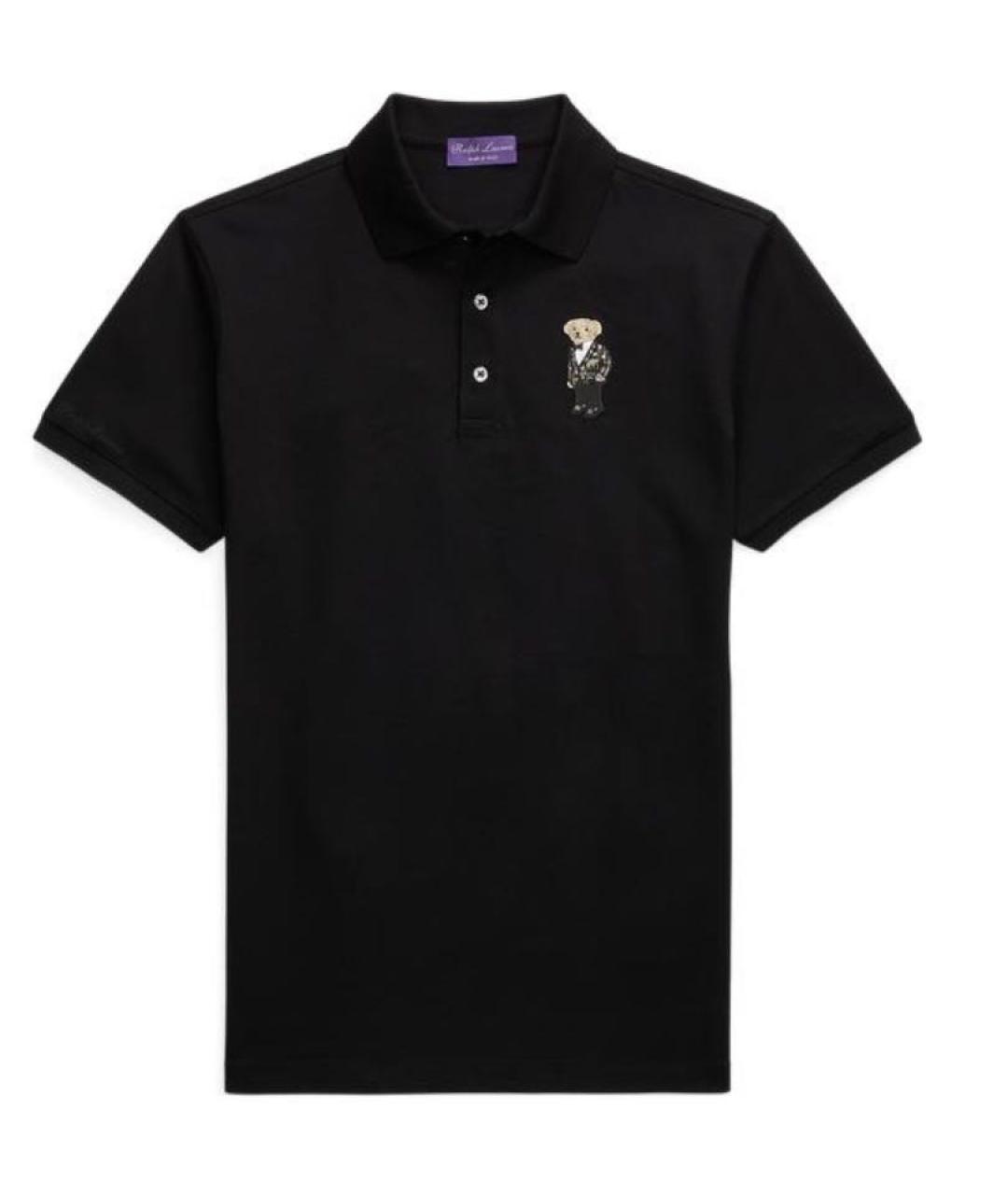 RALPH LAUREN PURPLE LABEL Черное поло с коротким рукавом, фото 7