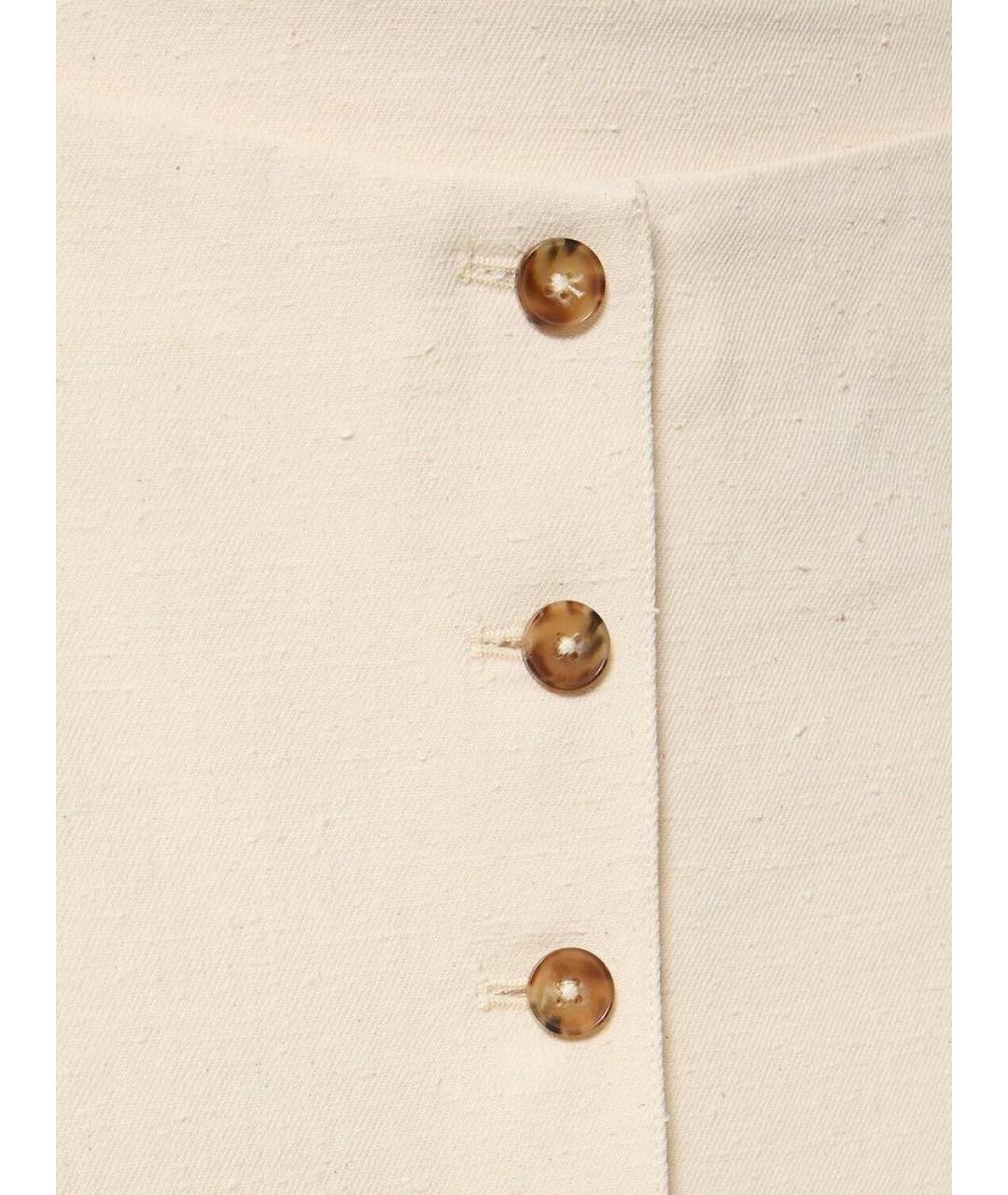 LOULOU STUDIO Бежевая хлопковая юбка миди, фото 4