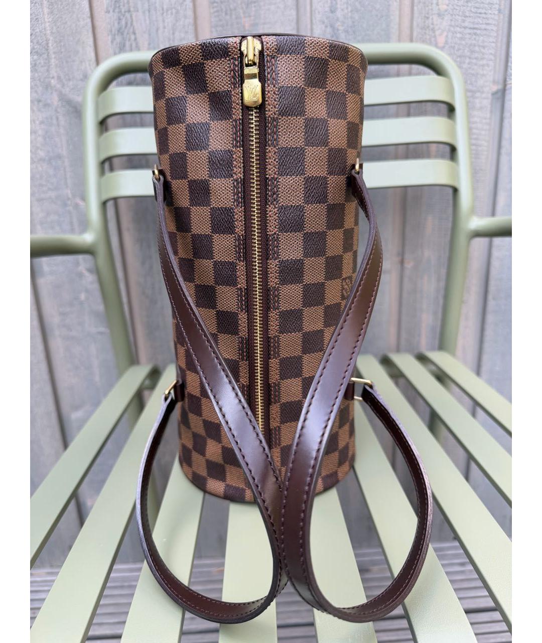 LOUIS VUITTON Коричневая сумка с короткими ручками из искусственной кожи, фото 7