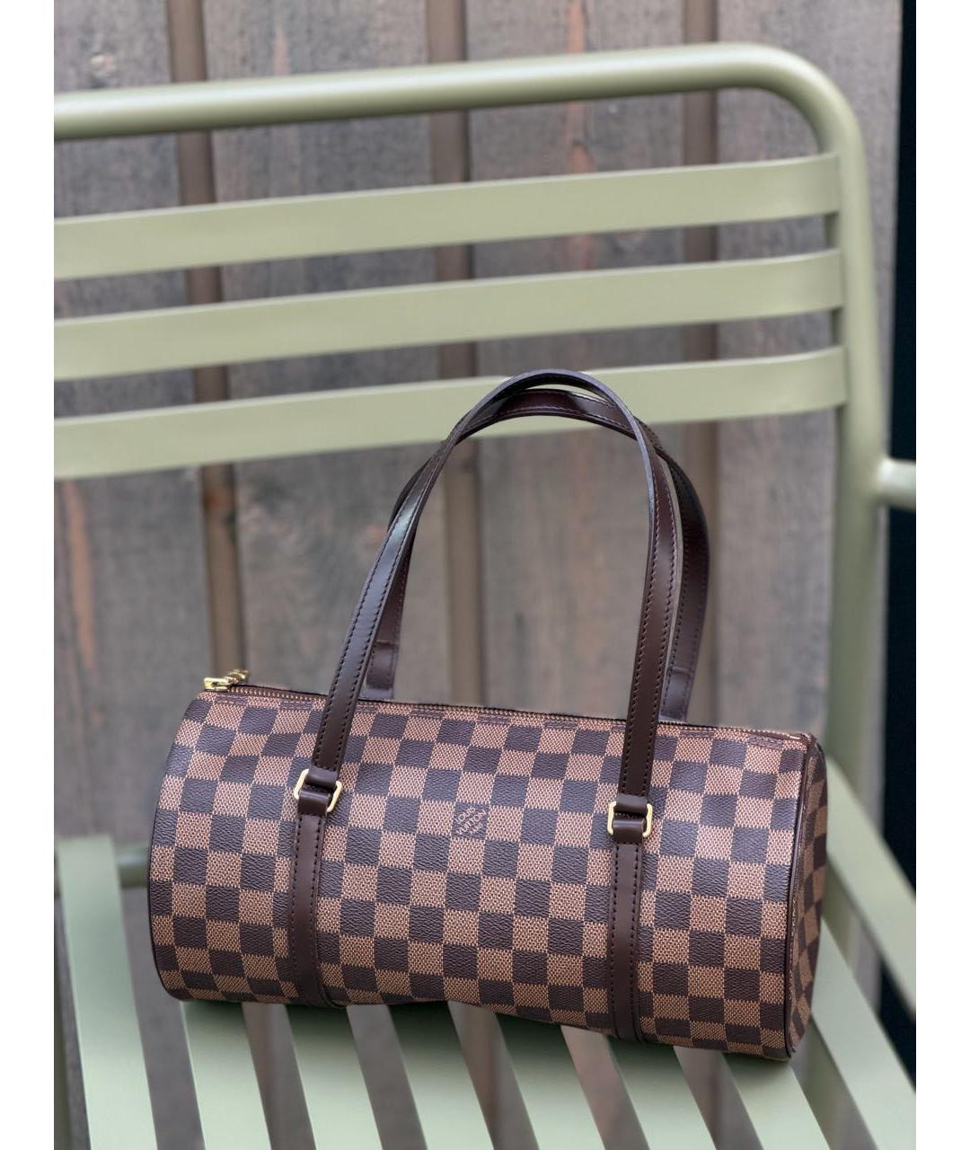 LOUIS VUITTON Коричневая сумка с короткими ручками из искусственной кожи, фото 9