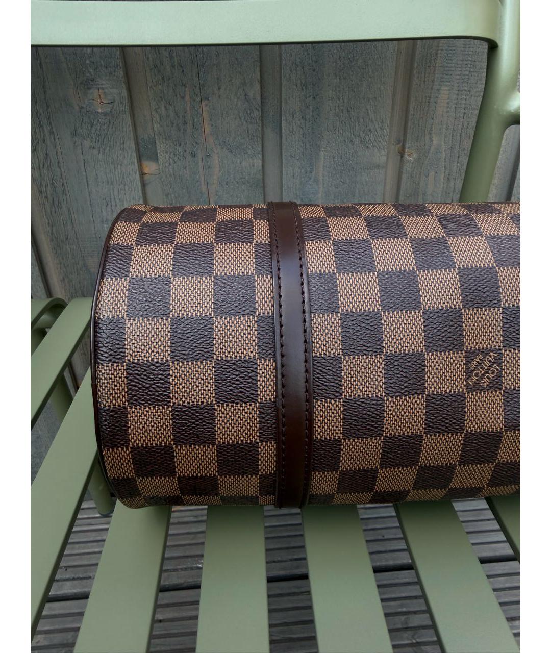 LOUIS VUITTON Коричневая сумка с короткими ручками из искусственной кожи, фото 6