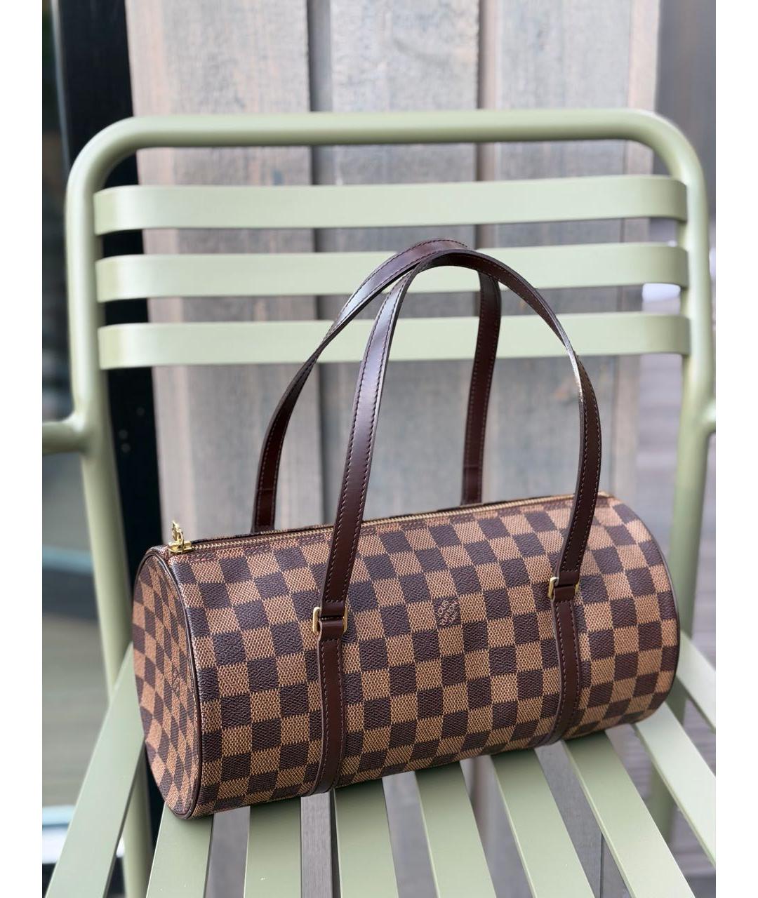 LOUIS VUITTON Коричневая сумка с короткими ручками из искусственной кожи, фото 3