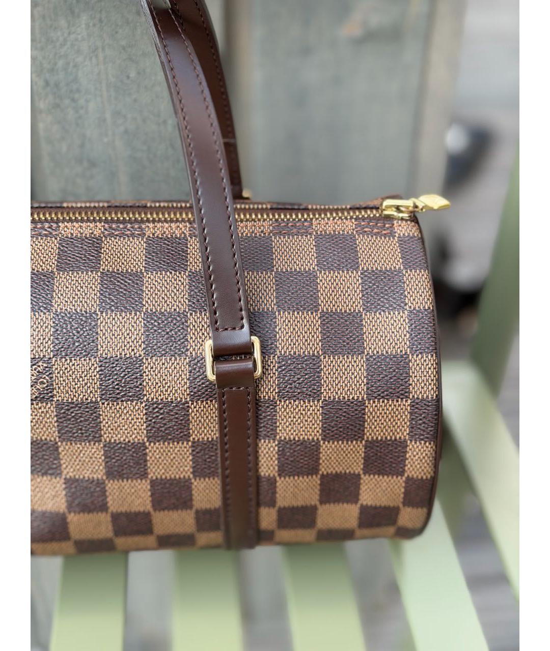LOUIS VUITTON Коричневая сумка с короткими ручками из искусственной кожи, фото 8