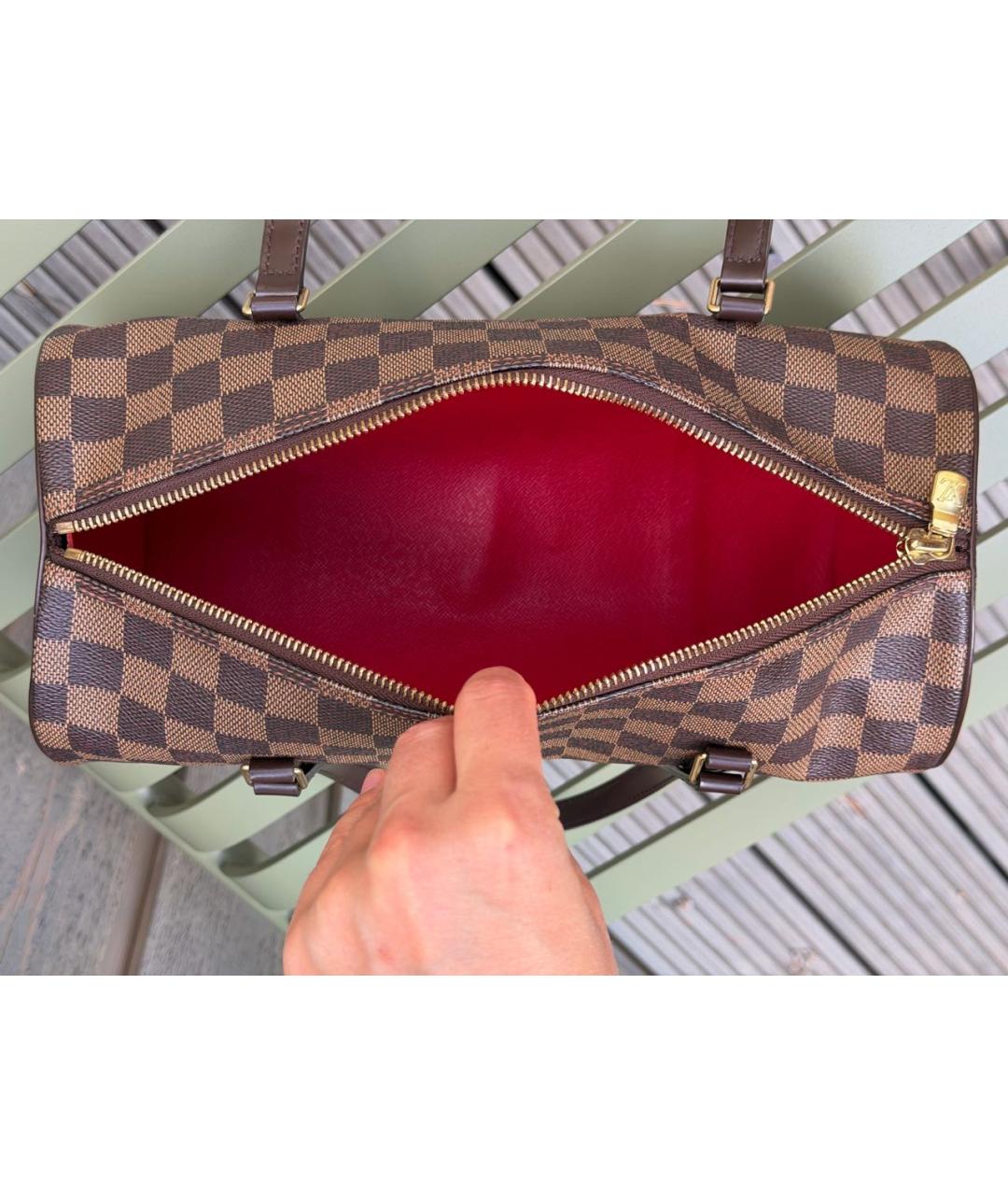 LOUIS VUITTON Коричневая сумка с короткими ручками из искусственной кожи, фото 4