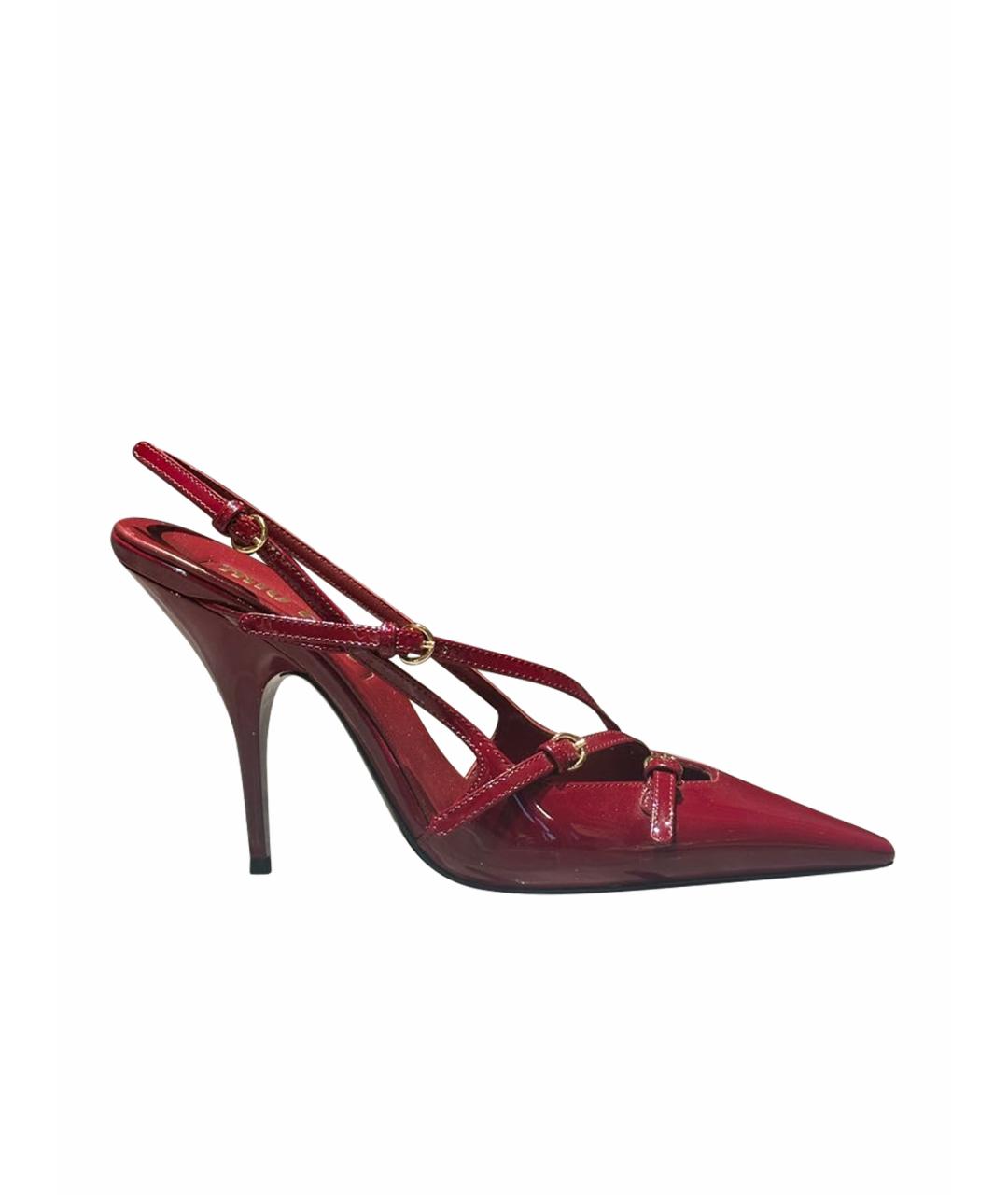 MIU MIU Бордовые туфли из лакированной кожи, фото 1