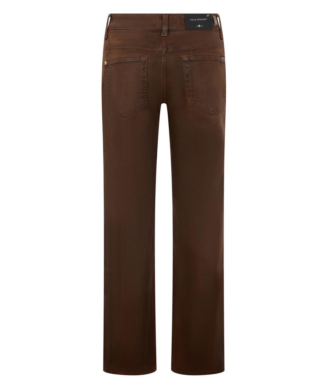 7 FOR ALL MANKIND Коричневые хлопковые прямые джинсы, фото 2