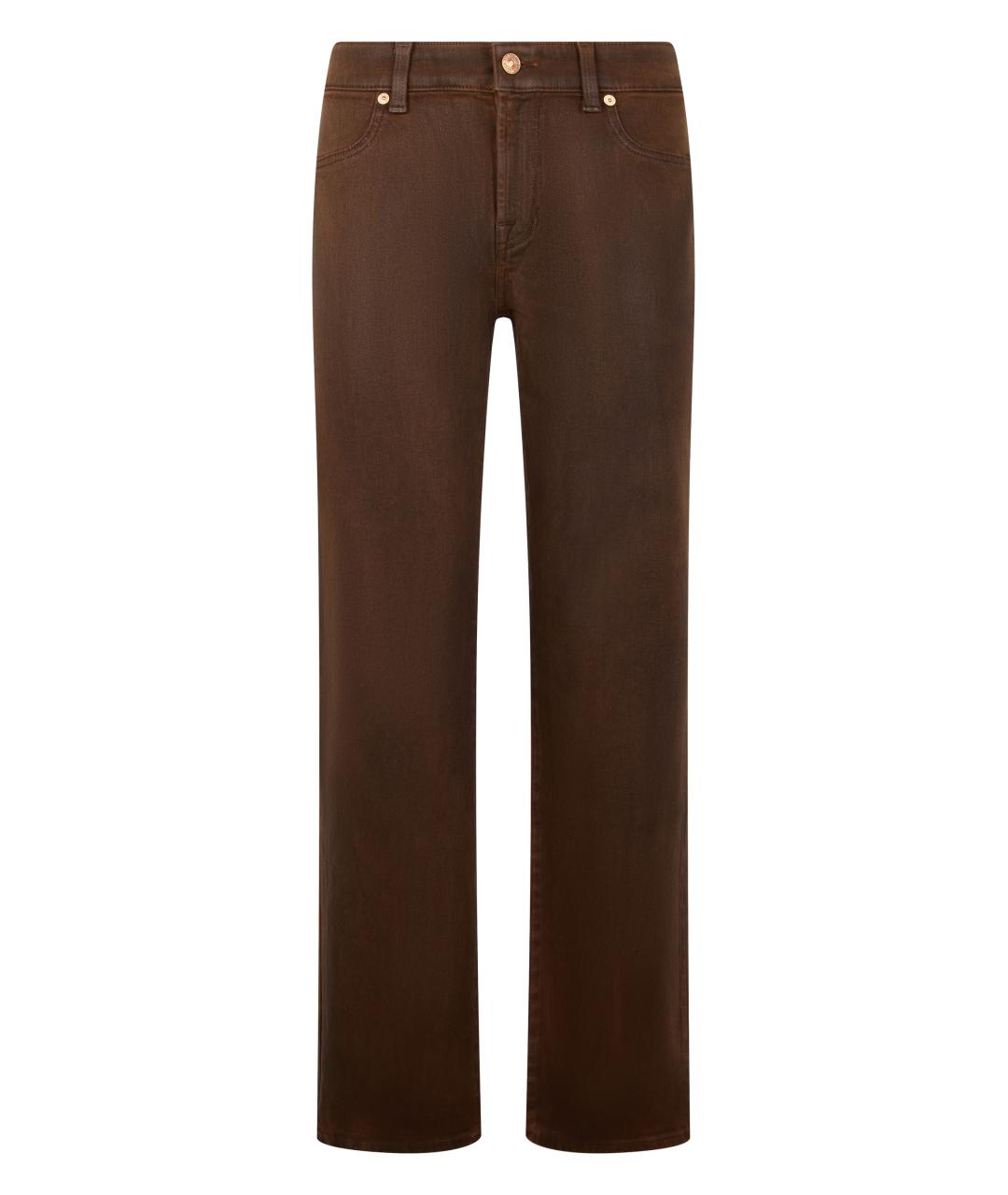 7 FOR ALL MANKIND Коричневые хлопковые прямые джинсы, фото 1
