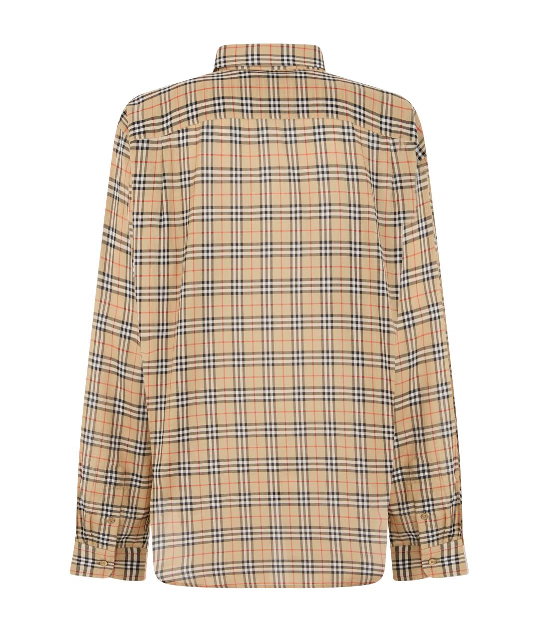 BURBERRY Бежевая хлопковая кэжуал рубашка, фото 2