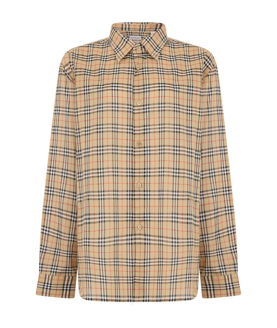 BURBERRY Бежевая хлопковая кэжуал рубашка, фото 1