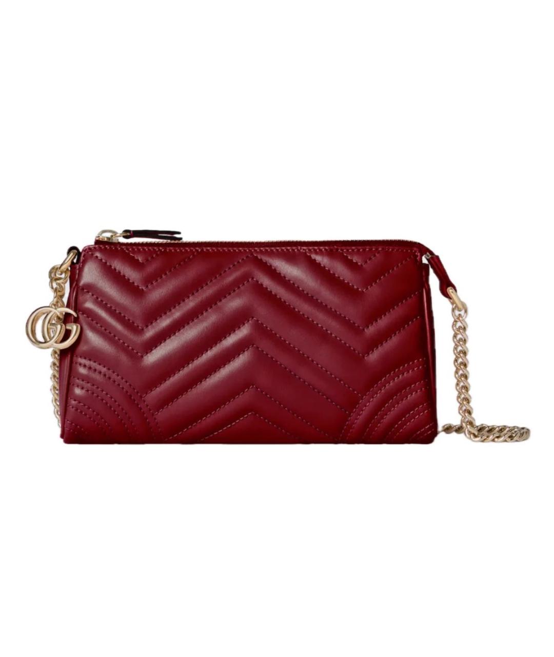 GUCCI Бордовая кожаная сумка с короткими ручками, фото 9