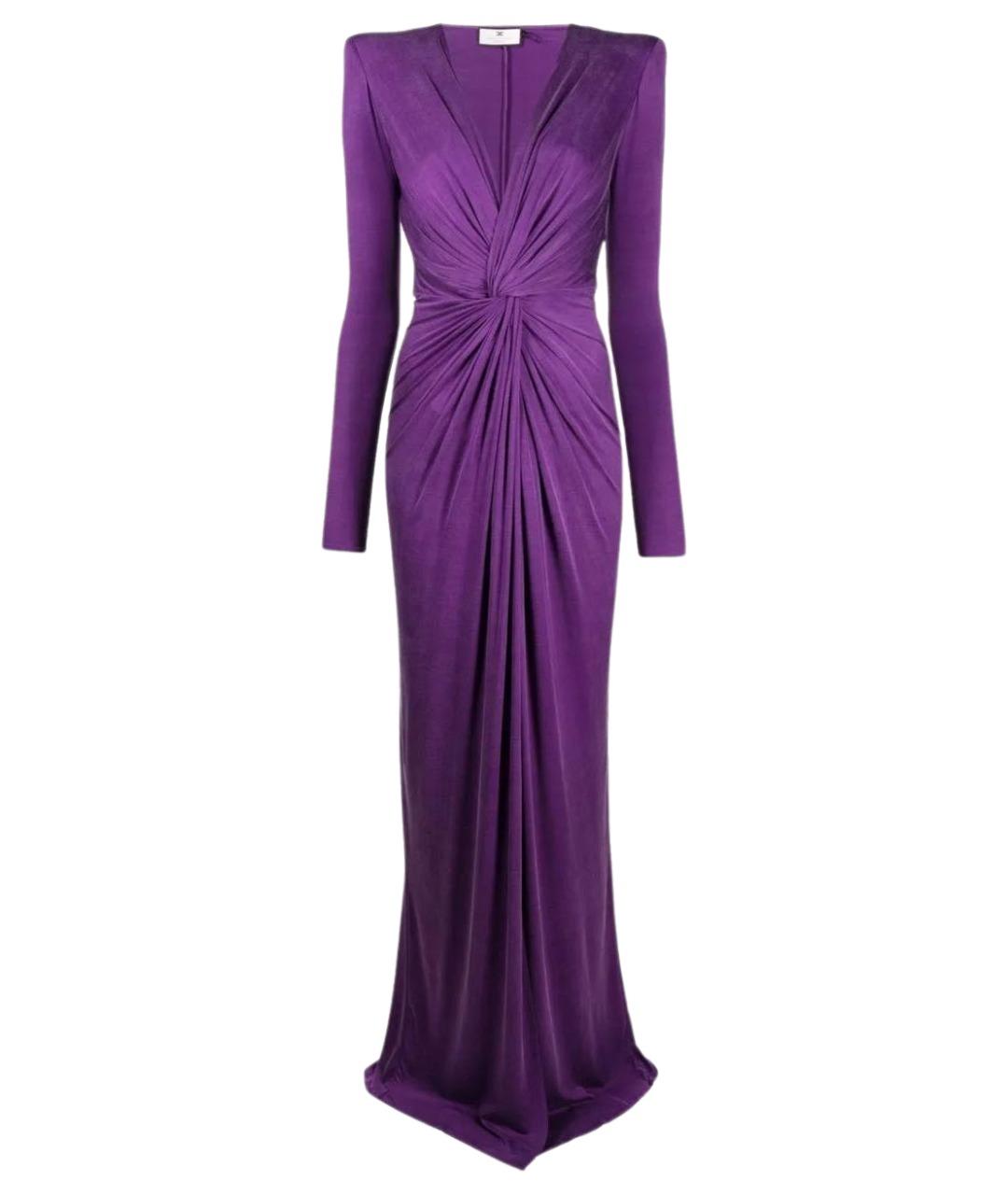 ELISABETTA FRANCHI Фиолетовое вискозное вечернее платье, фото 1