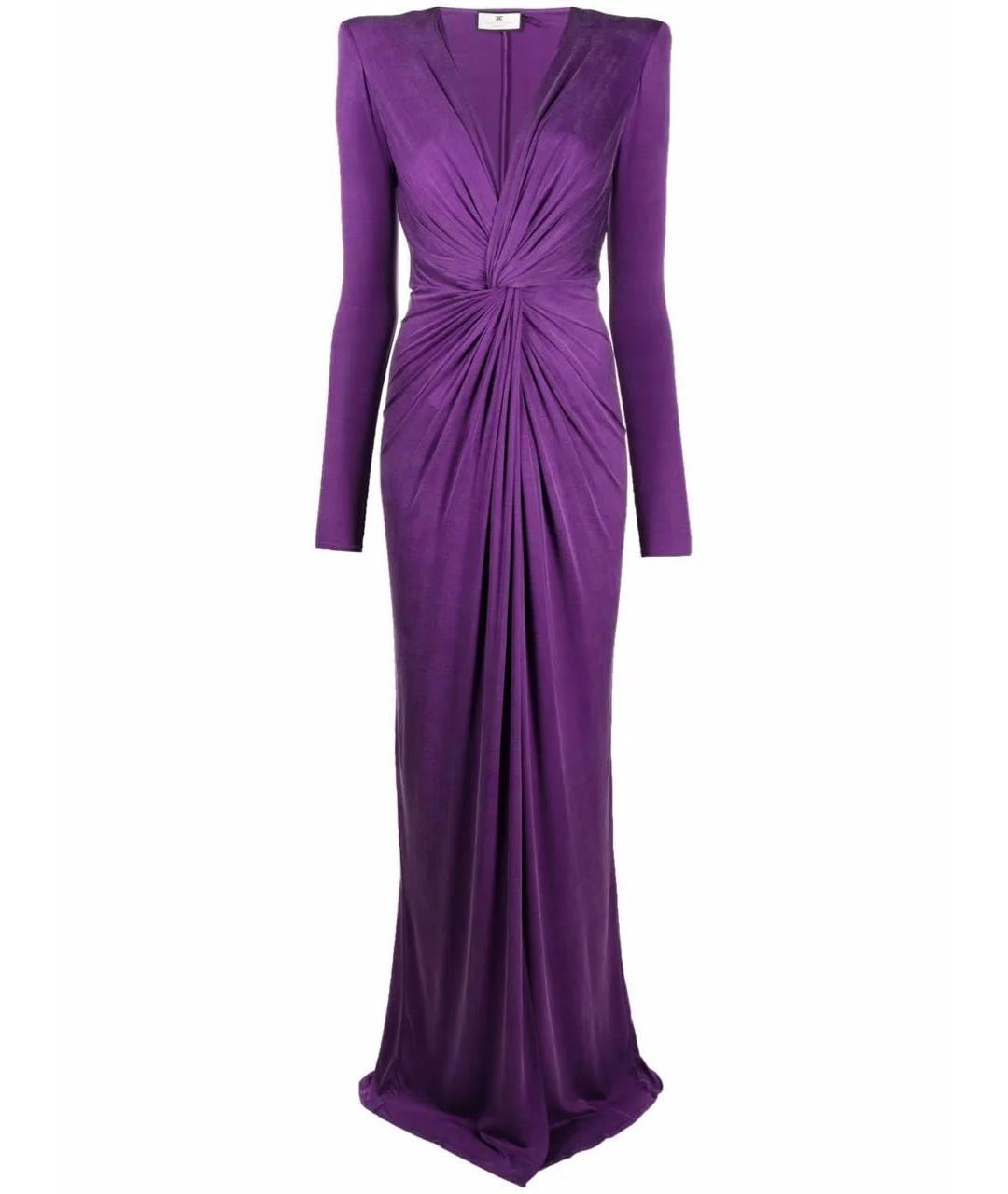 ELISABETTA FRANCHI Фиолетовое вискозное вечернее платье, фото 6