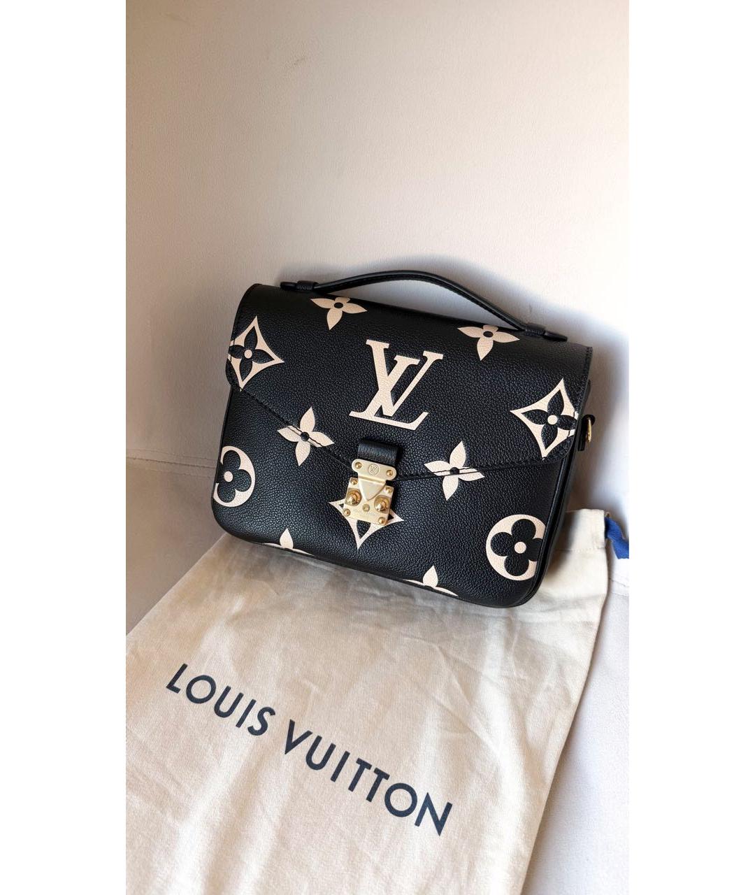 LOUIS VUITTON Черная кожаная сумка через плечо, фото 2