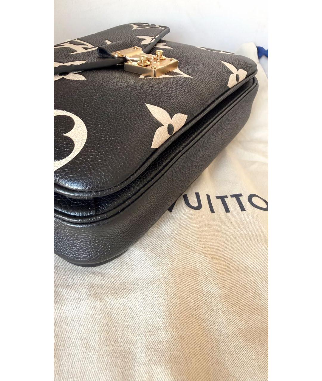 LOUIS VUITTON Черная кожаная сумка через плечо, фото 5