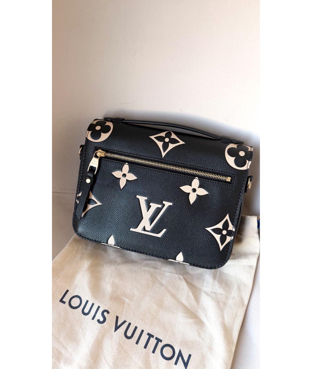 LOUIS VUITTON Черная кожаная сумка через плечо, фото 3