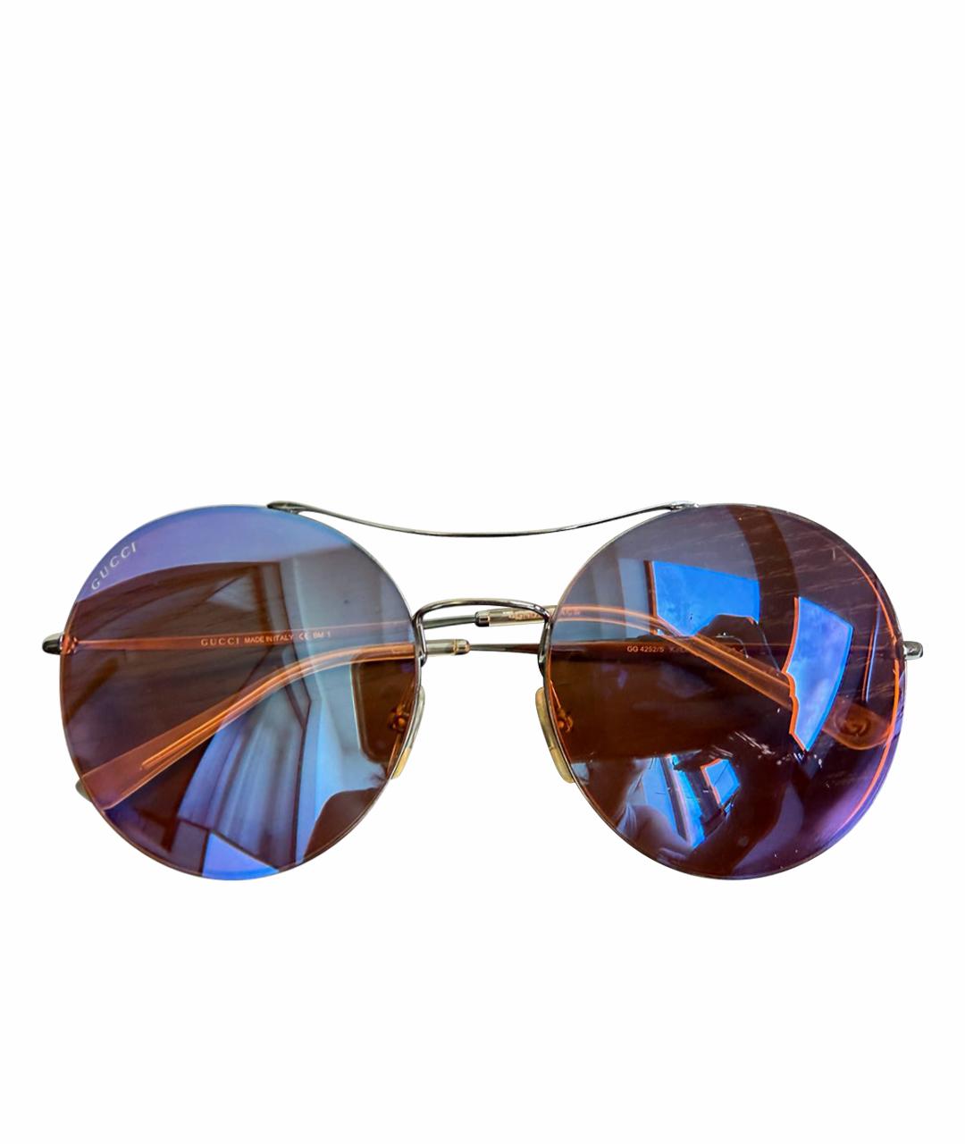 GUCCI Розовые металлические солнцезащитные очки, фото 1