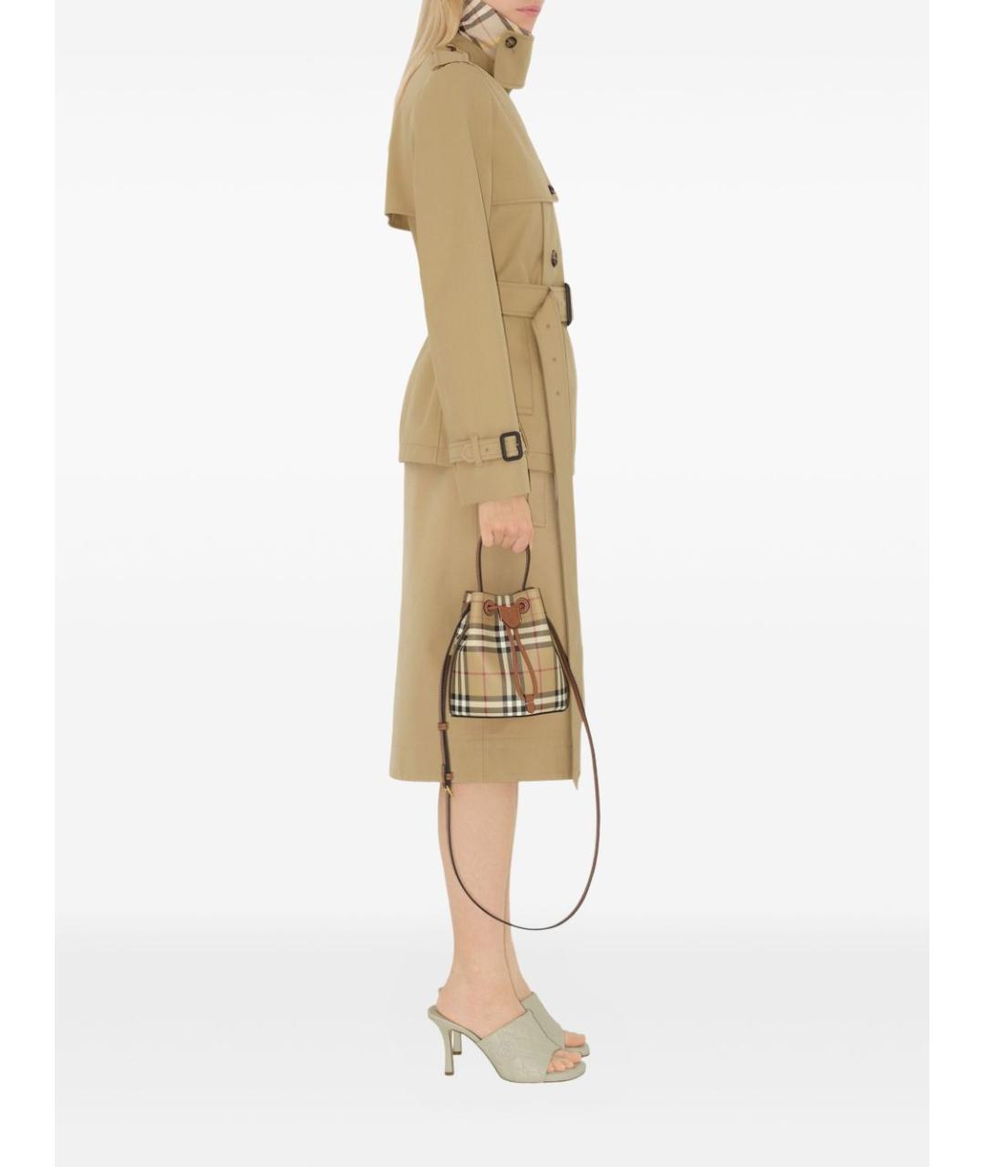 BURBERRY Бежевая канва сумка через плечо, фото 3
