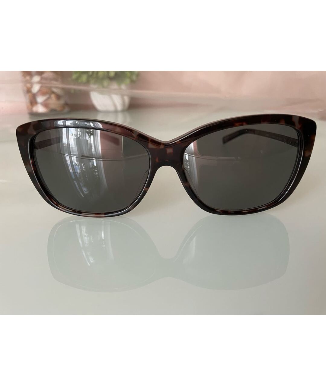 JIL SANDER Коричневые пластиковые солнцезащитные очки, фото 5