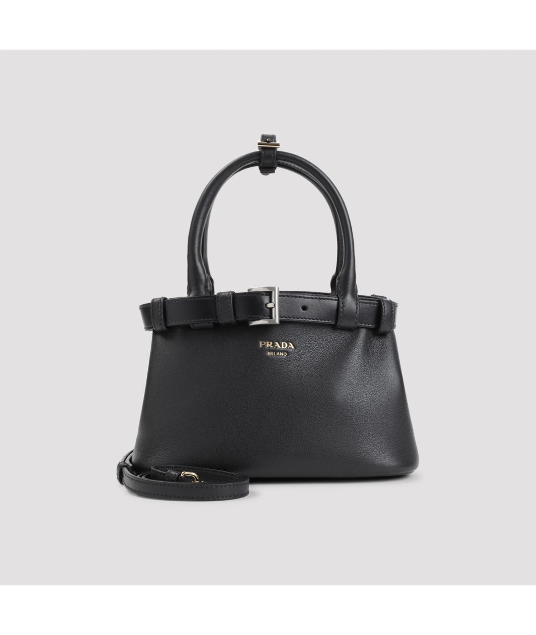 PRADA Черная кожаная сумка тоут, фото 2