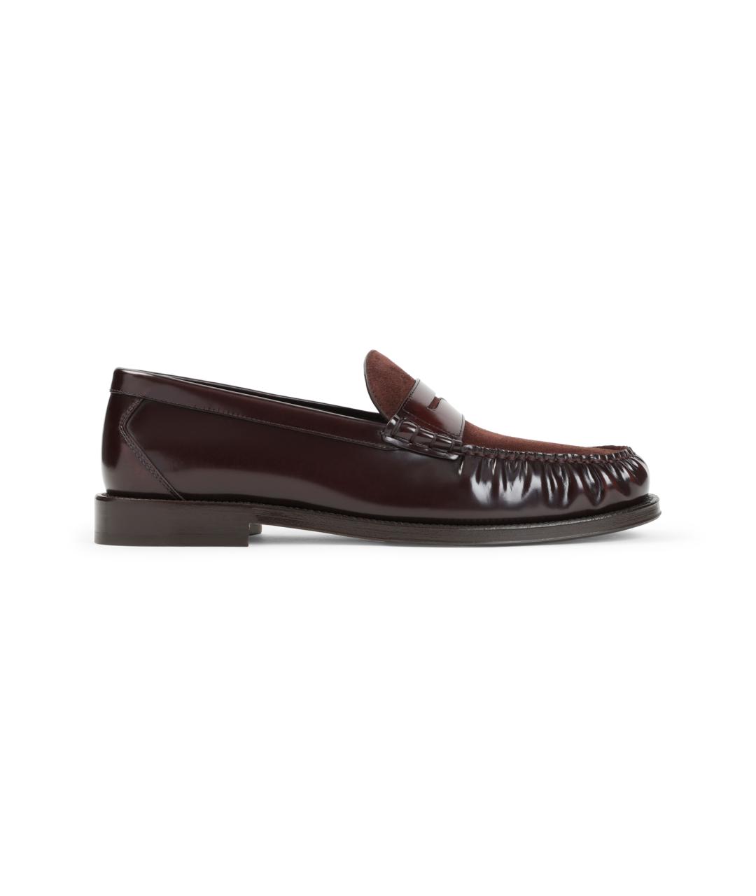 BRUNELLO CUCINELLI Бордовые кожаные лоферы, фото 1